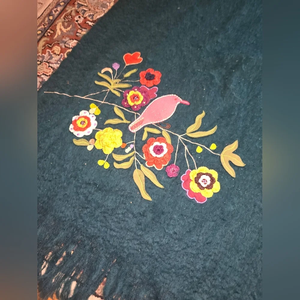 Artistic Accents Made in India. Wool Blend Decorative Throw 69x52